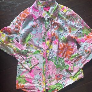 LILLY PULITZER Button Down 100%Cotton Shirt size medium for Target